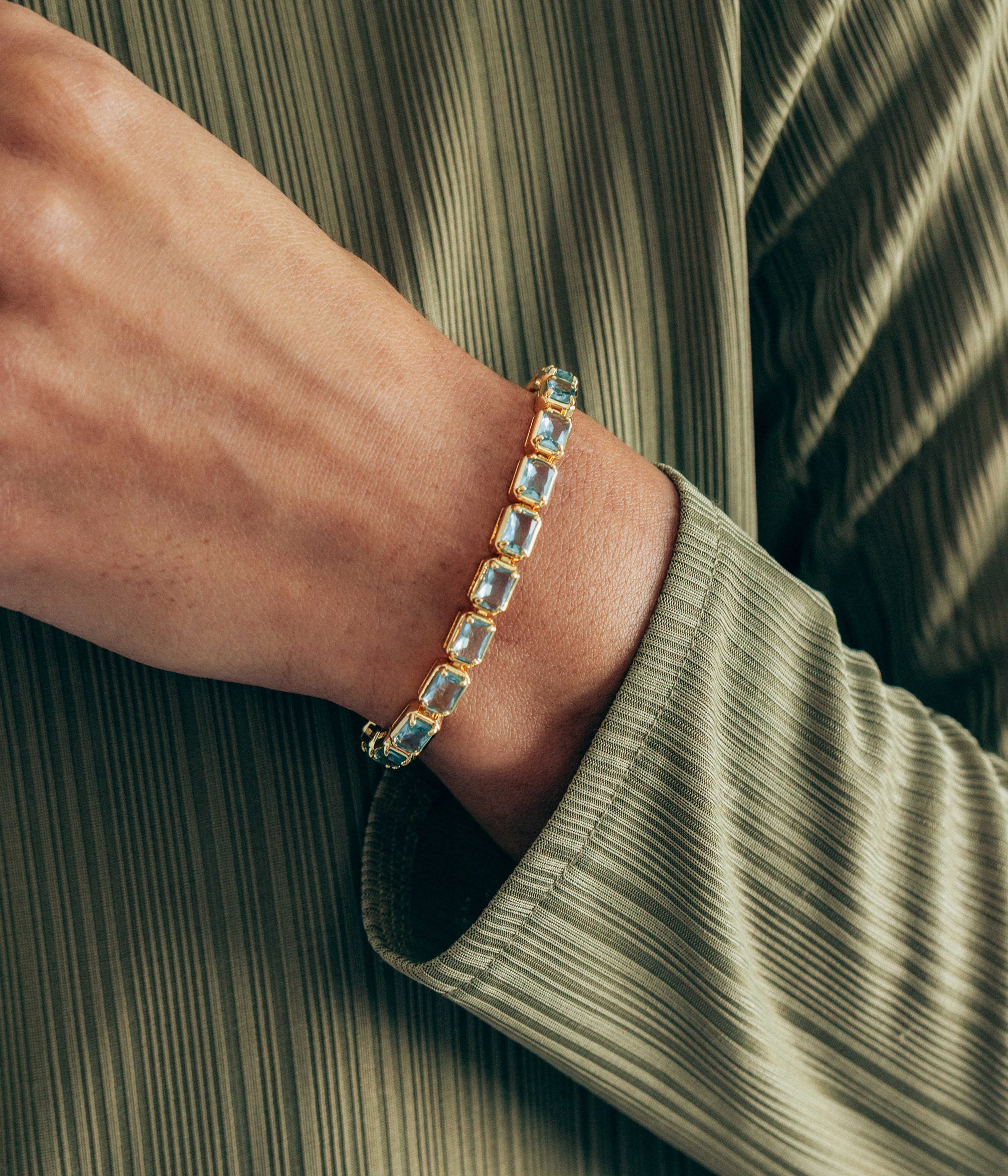 Liza Slider Bracelet in Aqua view 2