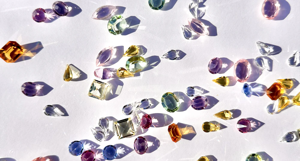 Scattered colorful gems